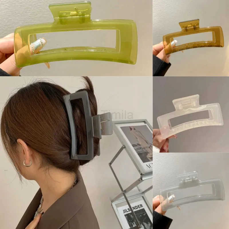 13CM Big Claw Clips for Thick Hair Simple Geometric Clip Head Grab Temperament ScratChing Clamp Hair Accessories U250807