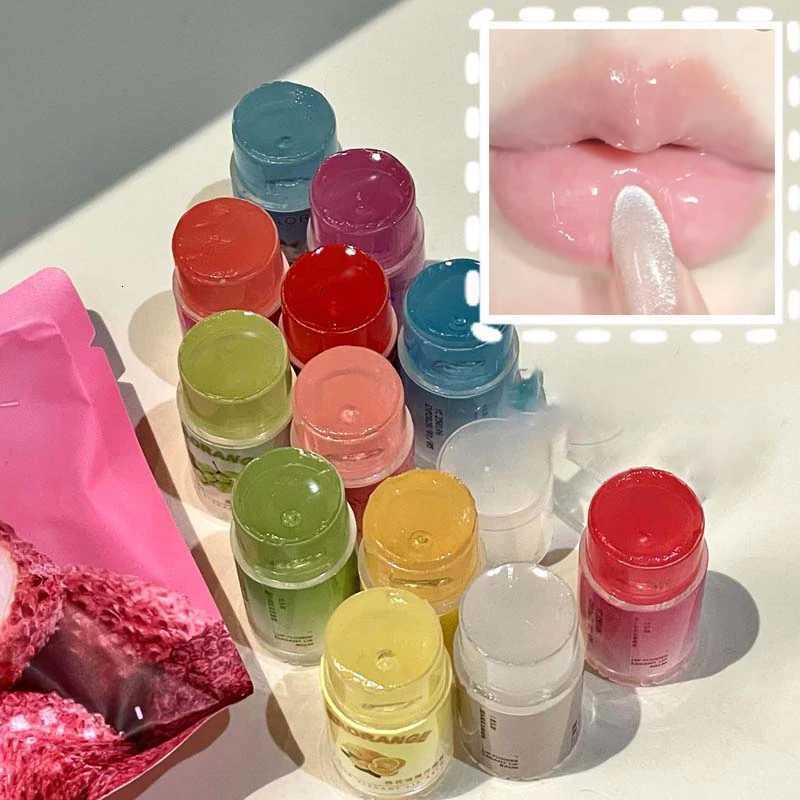 Cute Mini Moisturizing Fruit Lip Balm Fading Lip Lines Waterproof Lasting Clear Lip-Primer Plump Care Jelly Tinted Gloss StickXJ250807