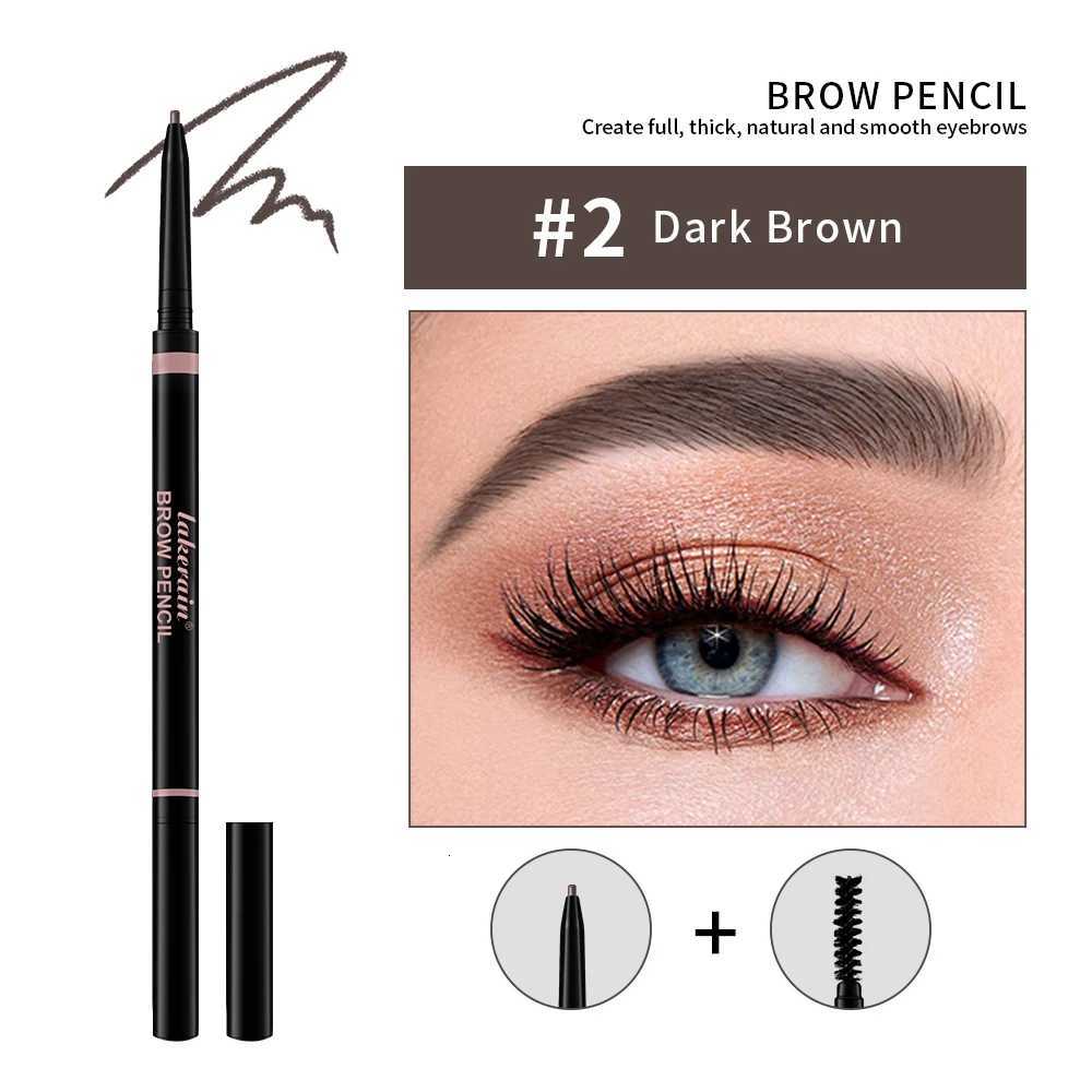 Long Lasting Ultra Fine Liquid Eyebrow Pen Waterproof Matte Double Head Eyebrow Pen Dark Brown Eyebrow Pencil with Brush Makeup W250807