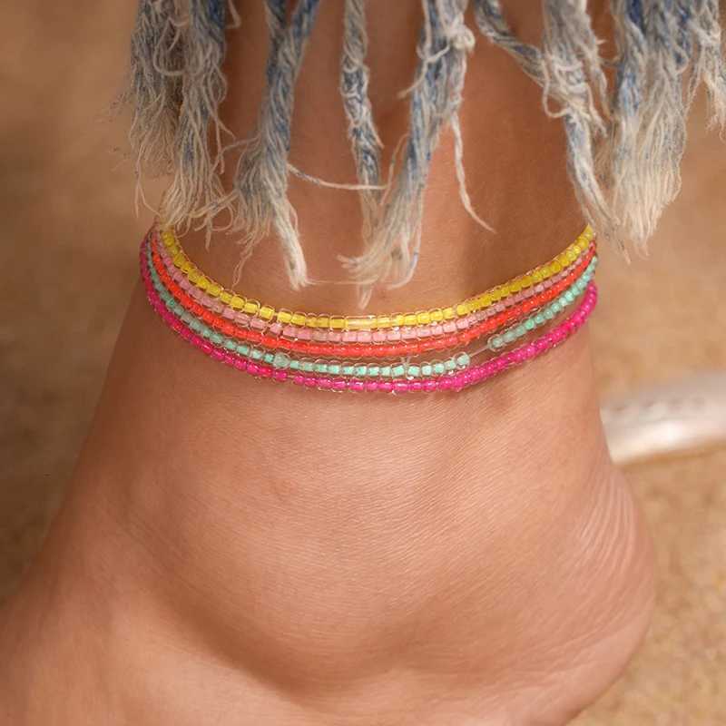 Bohemian Handmade Beads Anklet for Women Summer Beach On Leg Foot Chain Anklet Girls Party Holiday Jewelry Gifts Y250805