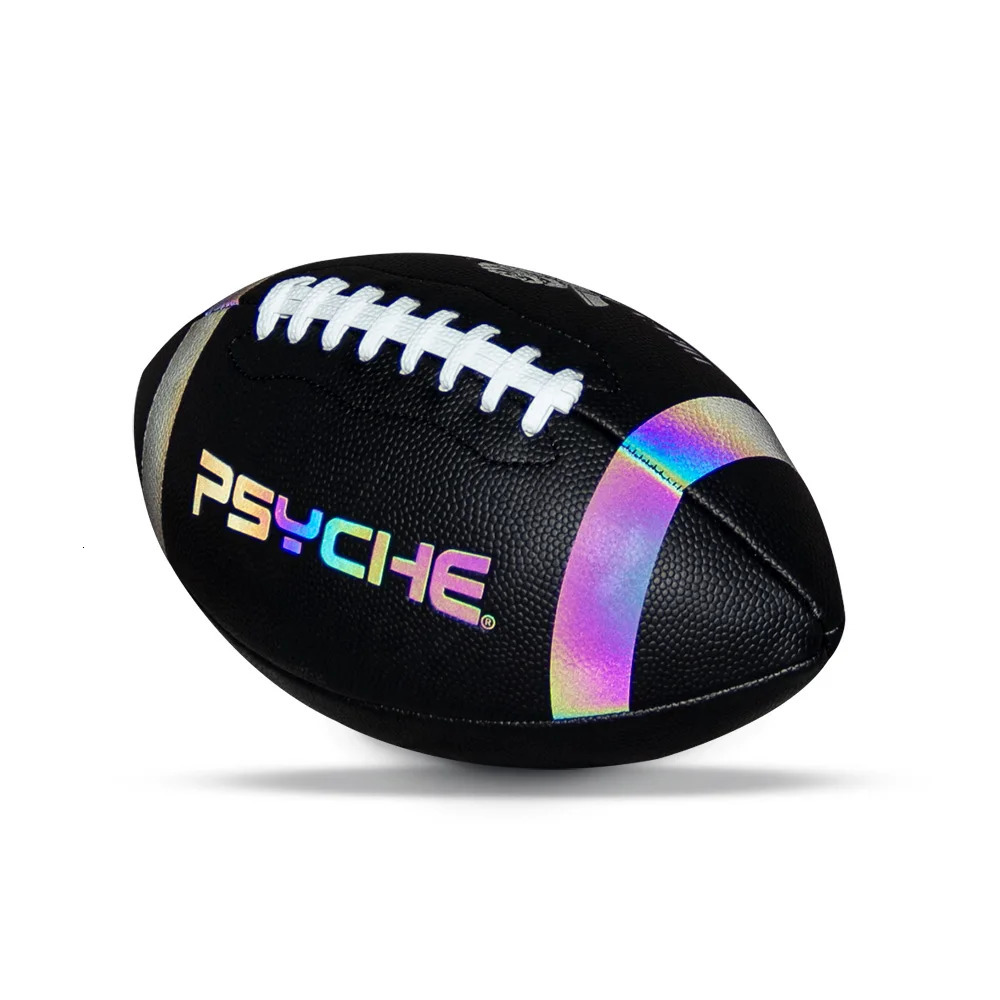 Official Size 9 PU Leather Rugby Ball Adult Kids Sports Game Outdoor Training American Football Wear Resistant 250729