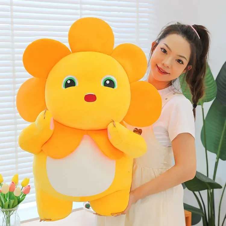 Kaii Sunflower Nailong Plush Toy Smile Dinosaur Silly Cute Stuffed Anime Sofa Pillow Room Decor for Kids Birthday Gift XJ250807