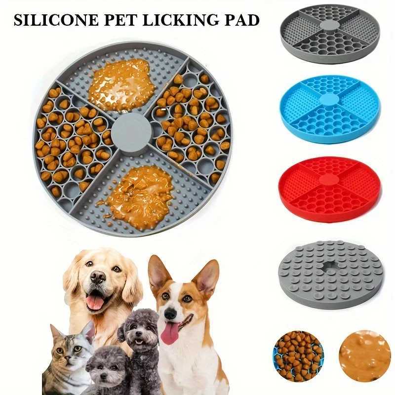 Dog Feeding Mat Silicone Cat Slow Feeder Bowls with Suction Cup Slow Feeding Pad Dog Licking Pad Anxiety-relieving Utensils Y250806
