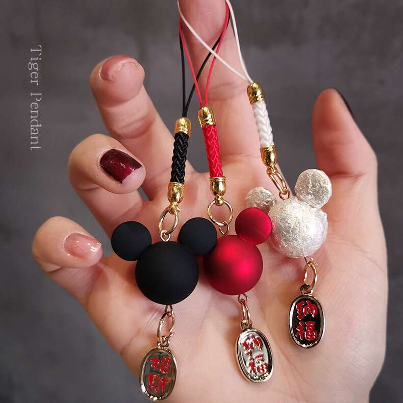 DHessentials Chinese Knot - Lucky Charm Keychain with Fortune Cat Pendant, Short Braided Lanyard for Phone/Wallet (6-9cm, 10g)