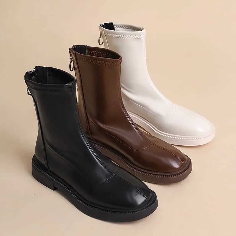 2022 Winter New Thick Soled Boots Womens Back Zipper Warm Shoes Comfortable and Versatile Winter Boots for Women XJ250807
