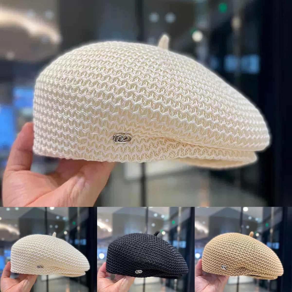 Women Side Silver Buckle Mesh Breathability Newsboy Caps British Painters Hats Spring and Autumn Flat C Hip Hop Berets XJ250807