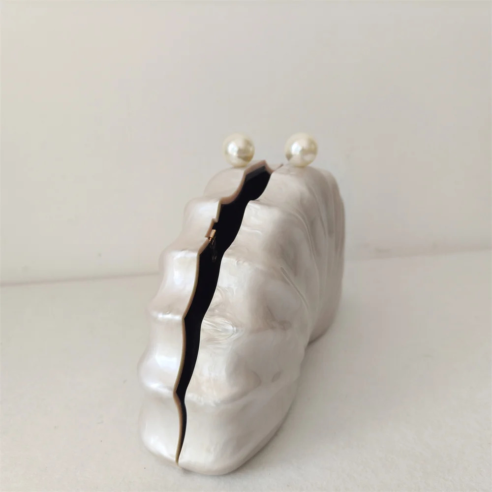 Original Shell Half Room Acrylic Beaded Bag Box Clutches Party Evening Purse Women Shoulder Travel Beach Mini Summer Handbags 250730