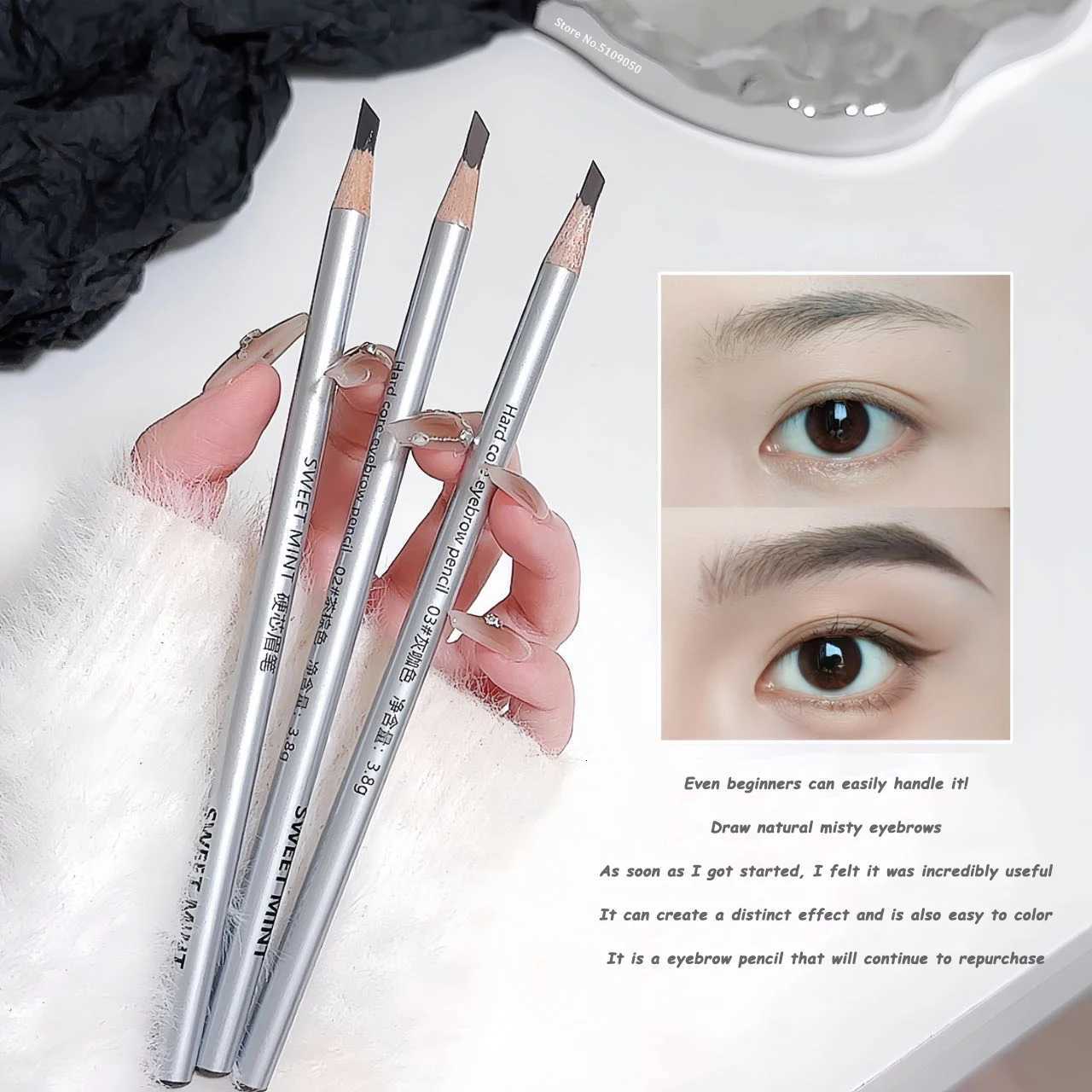 Slanted Blade Eyebrow Pencil Waterproof Makeup Natural Lines Hair Flu Wood Eyebrow Pen Tint Tattoo Gray Coffee Eyebrow Pencil W250807