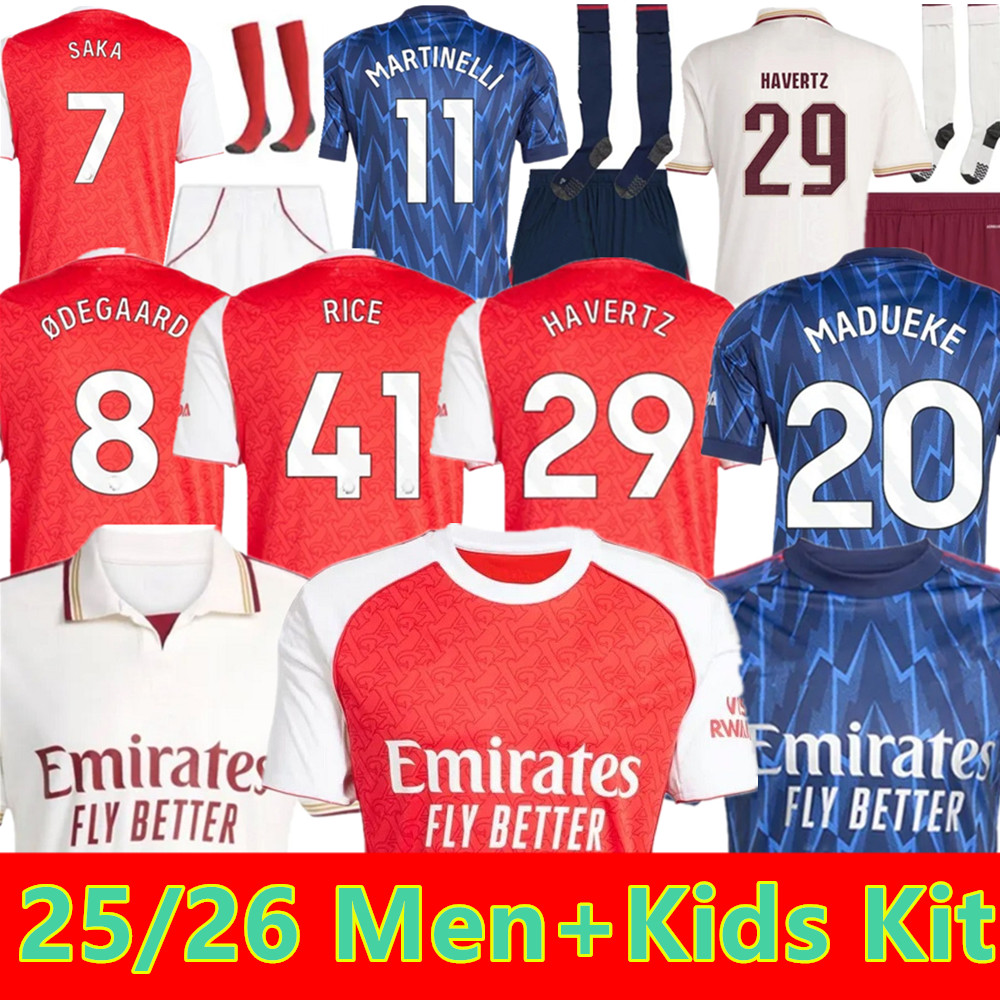 25 26 SMITH ROWE SAKA soccer jerseys Fans MARTINELLI HAVERTZ 2025 2026 football shirt Men Kids kit sets ODEGAARD Nketiah G.JESUS FABIO VIEIRA ZINCHENKO SALIBATIERNEY
