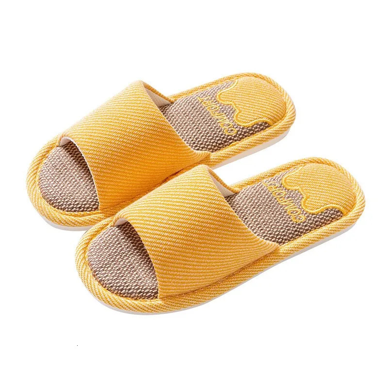 Linen Slippers Indoor Home Breathable Women Men Slides Linen Couples -slip Shoes Beach Sandals Shoes Comfortable Flats TG20 250805