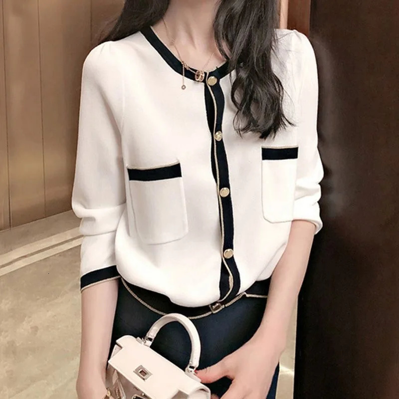 Women Spring Autumn Style Knitted Pullover Sweater Lady Casual Long Sleeve O-Neck Knitted Pullover Tops WY1018 250801