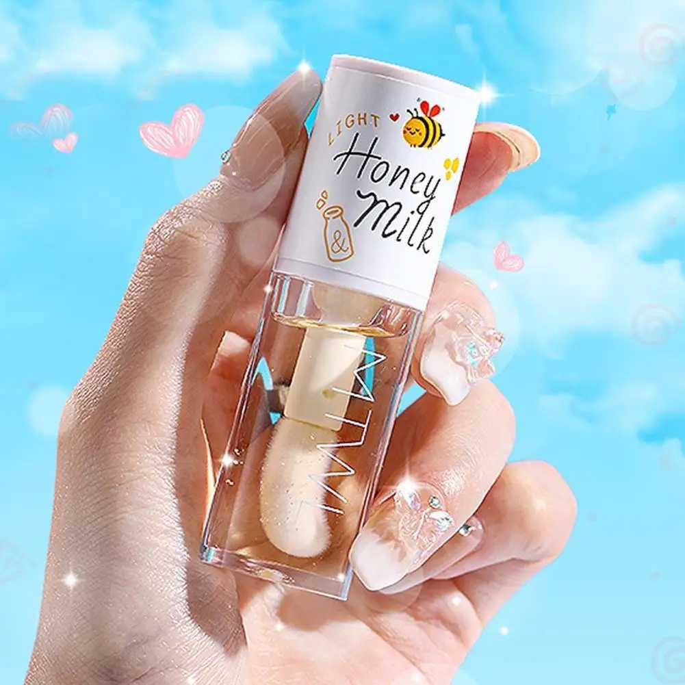 Korean Kawaii Lip gloss Honey Peach Lip Oil Long Lasting Non-sticky Moisturizing Vitamin E Lip Tint Lip Plumper Lip Care SerumXJ250807