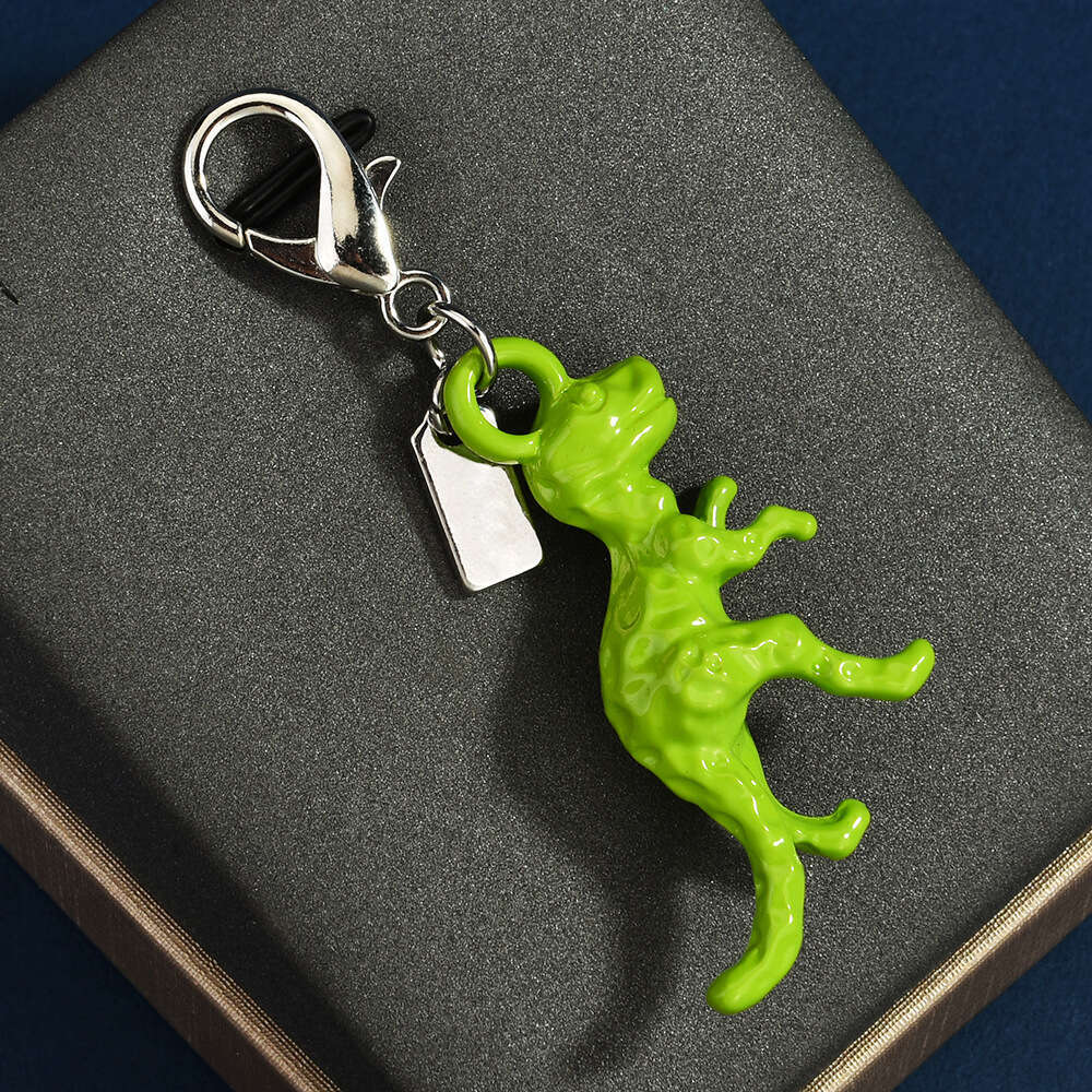 DHessentials Dinosaur Ice Cream Keychain - Cute Cartoon Bag Charm with Fruit Pendants, Trendy Metal Keyring for Kids & Teens (10cm, 7g)