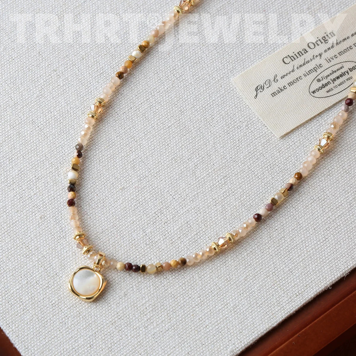 Trendy Natural Stone Crystal Collar Chain Necklace Copper Plated Handmade Stylish Beads Jewelry Bijoux Gift 250730