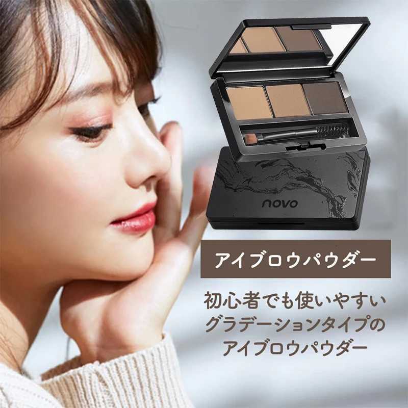 3-in-1 Waterproof Eyebrow Powder Beginner-Friendly with Brush Mirror - Long-Lasting Smudge-Proof Precision Eyebrow Styling W250807