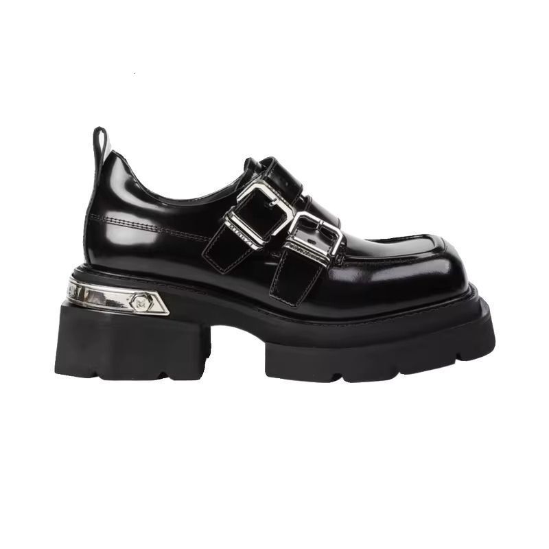 2025 new Le Fu shoes punk thick soled shoes designer small leather shoes with added sponge cake shoes