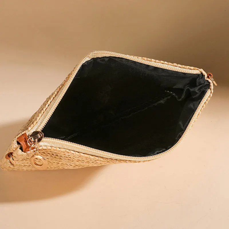 Summer Casual Chain Strap Crossbody Bags For Daily Used Simple n Straw Shoulder Bag Women Ladies Handbags Day Clutch 250801