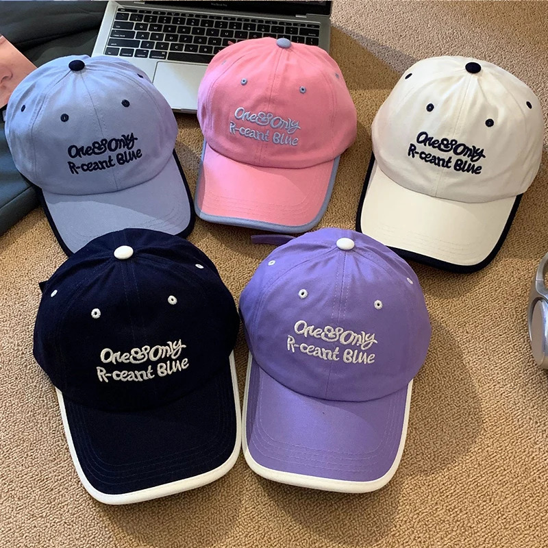 Korean Letters Baseball Cap For Men Women Fashion Embroidery Soft Cotton Peaked Cap Outdoor Sports Visors Sun Hats 250730