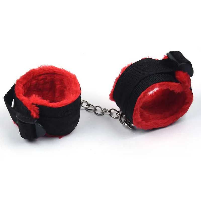 44cm PU Leather Whip Flogger Plush Nylon Plush Sex Handcuffs Bondage Slave Exotic Accessories Toys For Couples Adults Games W250807