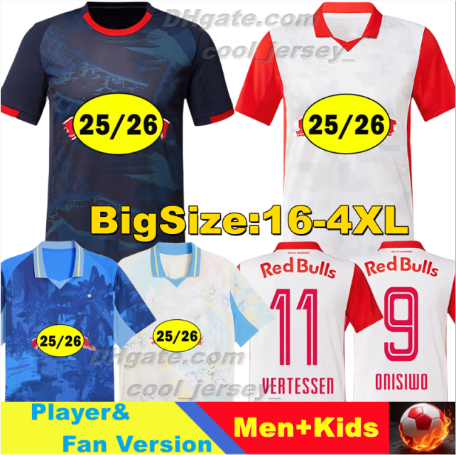 XXXL 4XL 25 26 Red SaLzBuRg Soccer Jerseys VERTESSEN ALAJBEGOVIC RATKOV 2025 2026 RBS Men Uniforms KONATE DAGHIM ONISIWO GLOUKH CLARK Player Version Football Shirts
