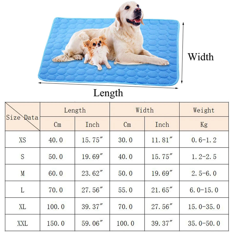 DualPet Dog Cat Summer Cooling Pad Mat Washable Puppy Big Dog Ice Gel Bed Mattress Cool Mascotas Cushion Blanket 250804