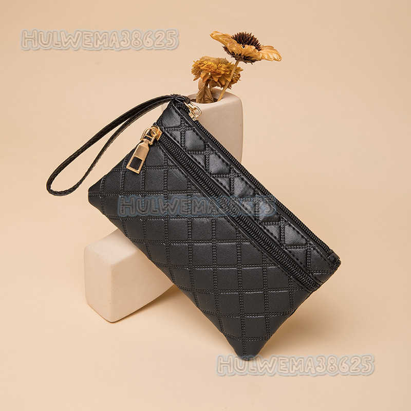 Autumn and Winter New Embossed Long Double Zipper Clutch Bag Ladies Phone Bag Coin Purse H250806