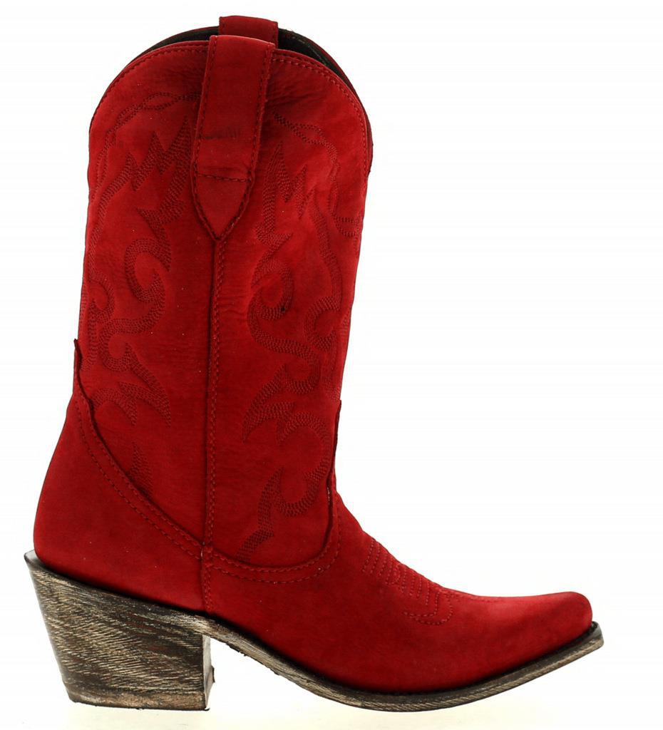 Women's Pointed Toe Chunky Heel Retro Martin Boots Vegan PU Ankle Boots with Stitching (Gray, Red, Yellow, White, Green, Hot Pink)