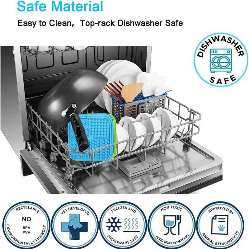 Dog Slow Feeders Mats Lick Mat Boredom Anxiety Reduction Perfect for Food Yogurt Peanut Butter Alternative to Slow Feed Dog Bowl Y250806