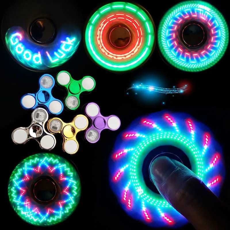 6colors Creative LED Light Luminous Fidget Spinner Changes Hand Spinner Glows in the Dark Stress Relief Toys for Kids Z250807