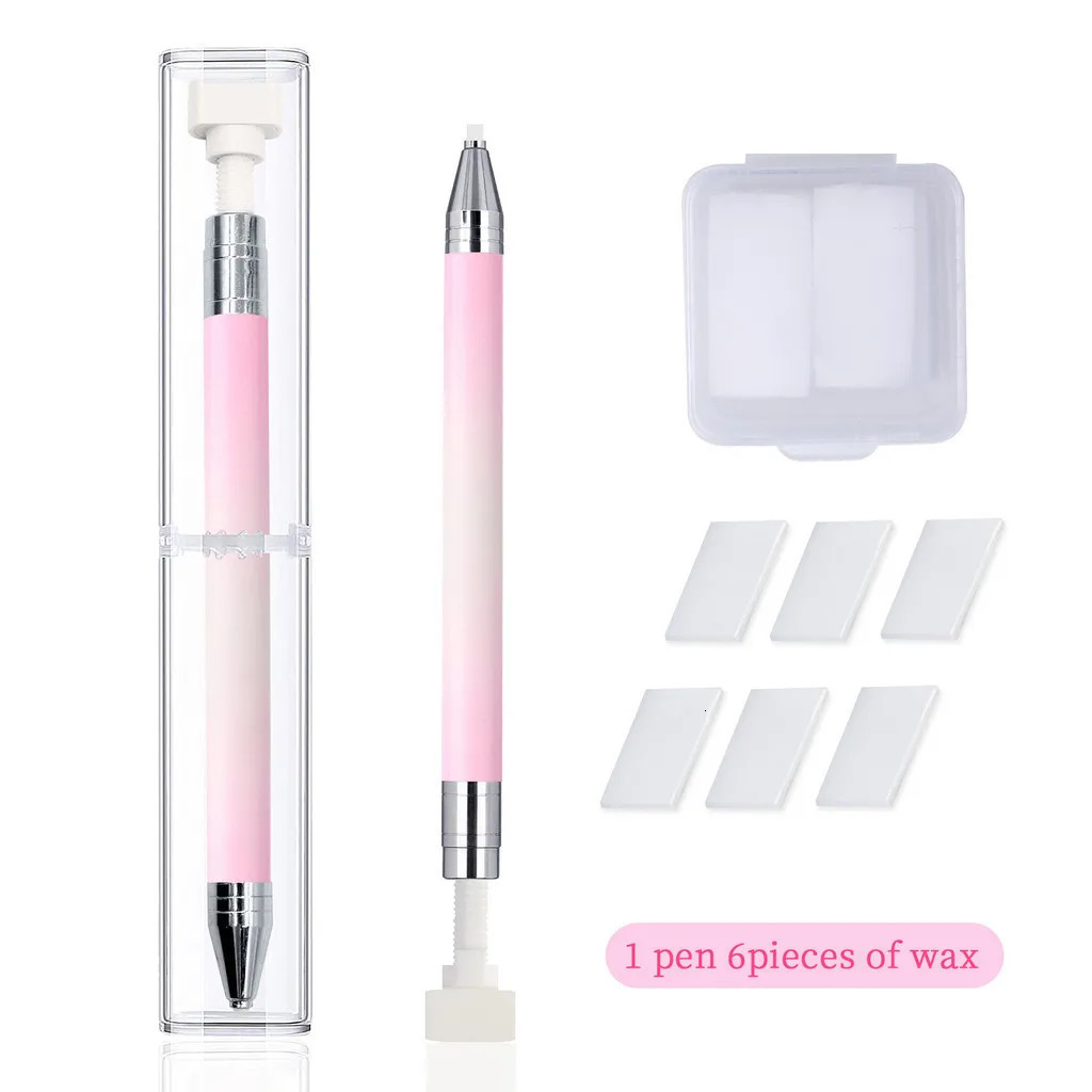 Nail Dotting Pen Tool For Rhinestone Gradient PVC Holder Diamond Suction Rotary Rhinestone Picker With 6pcs Wax Manicure Sets 250805