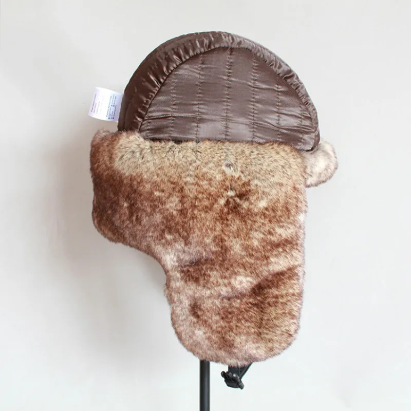 Winter Bomber Hat For Men Faux Fur Russian Hat Ushanka Women Thick Warm Cap with Ear Flaps 250806