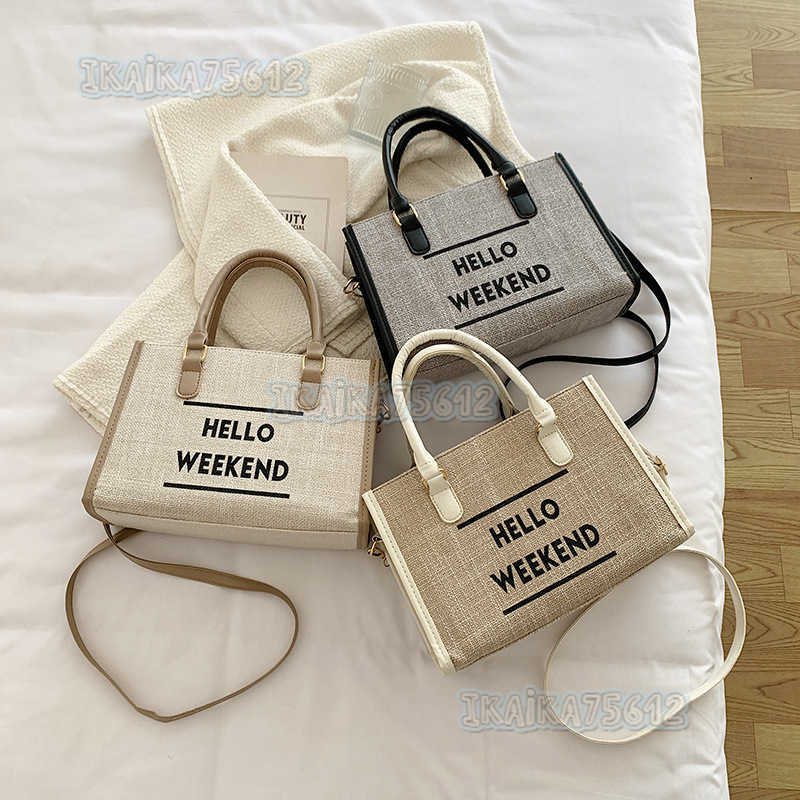 Simple Fashion Canvas Single Shoulder Tote Bag Womens 2022 New Fashion Leisure Lightweight Large Capacity Handbag H250806