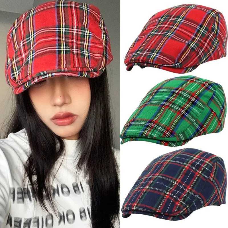 Fashion Vintage Japanese Style Beret Cs Women Men Autumn Soft Hat Red Green Blue Stripe Latt Street Newspaper Artist Hats XJ250807