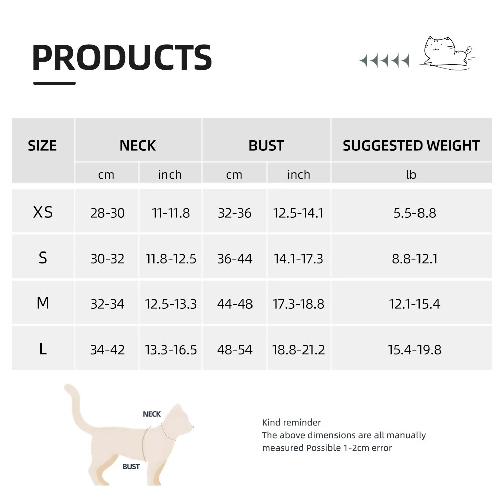 Kitten chest Strap Fresh plaid kitten leash anti-break Adjustable reflective pet chest strap Small dog kitten chest back 250805