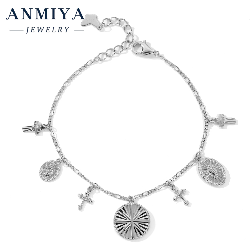 Christian Catholic Religious Bracelet 925 Silver 18K Gold Jesus Cross Bracelet