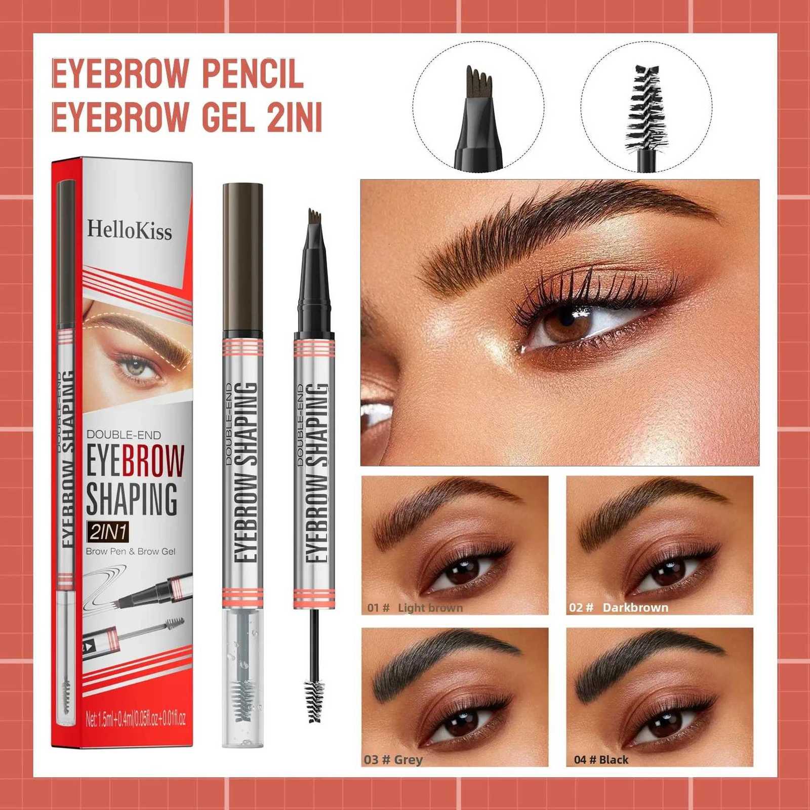 Double End Liquid Eyebrow Pencil 4 Tip Head Waterproof Sweatproof Chuitz Dry Long Lasting 2in1 Eyebrow Shaping Cream W250807