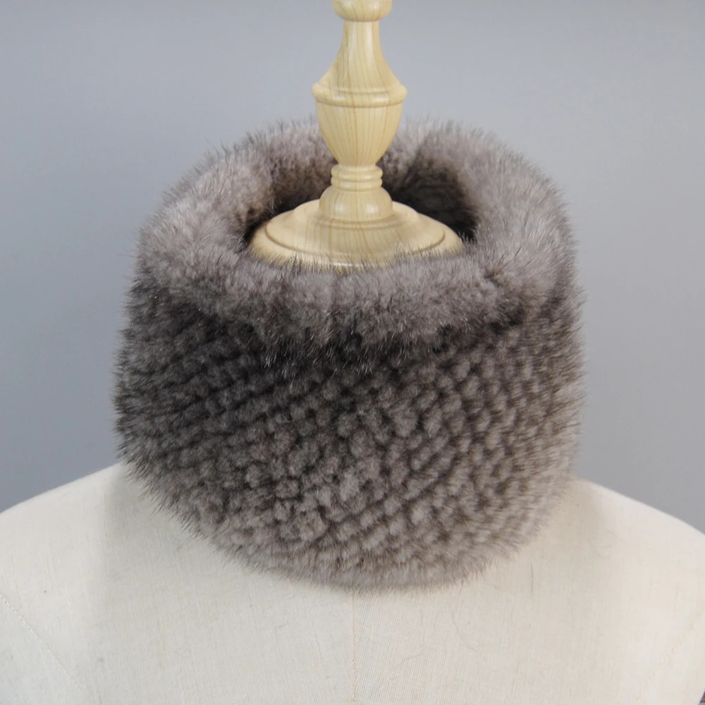 2025 Women Winter Real Mink Fur Scarves headbands Good Elastic Knitted Natural Mink Fur Scarf Thick Warm Lady Fur Ring Shawl 250806