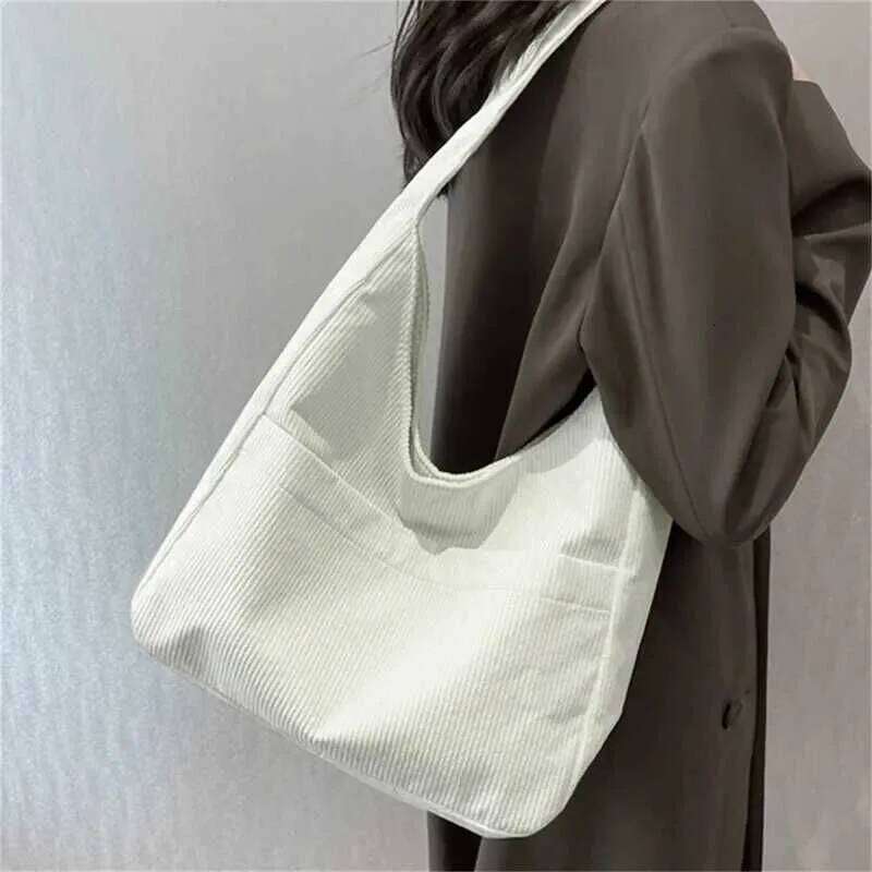 Designer Bag Corduroy Shoulder Bags 2024 Women Fashion Leisure College Style Shopper Multi-Pocket Large Capacity Designer Handbags