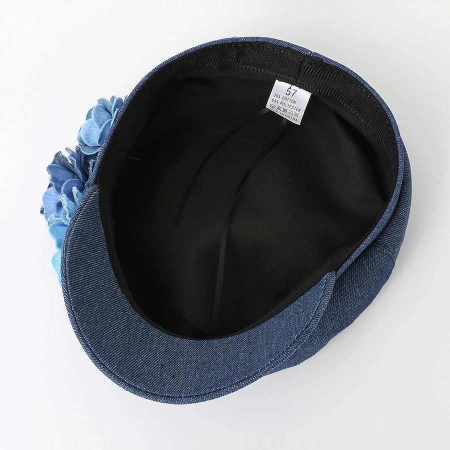 Womens Denim Beret Fashion Ladies Trend Flat Top Fabric Military Cs XJ250807