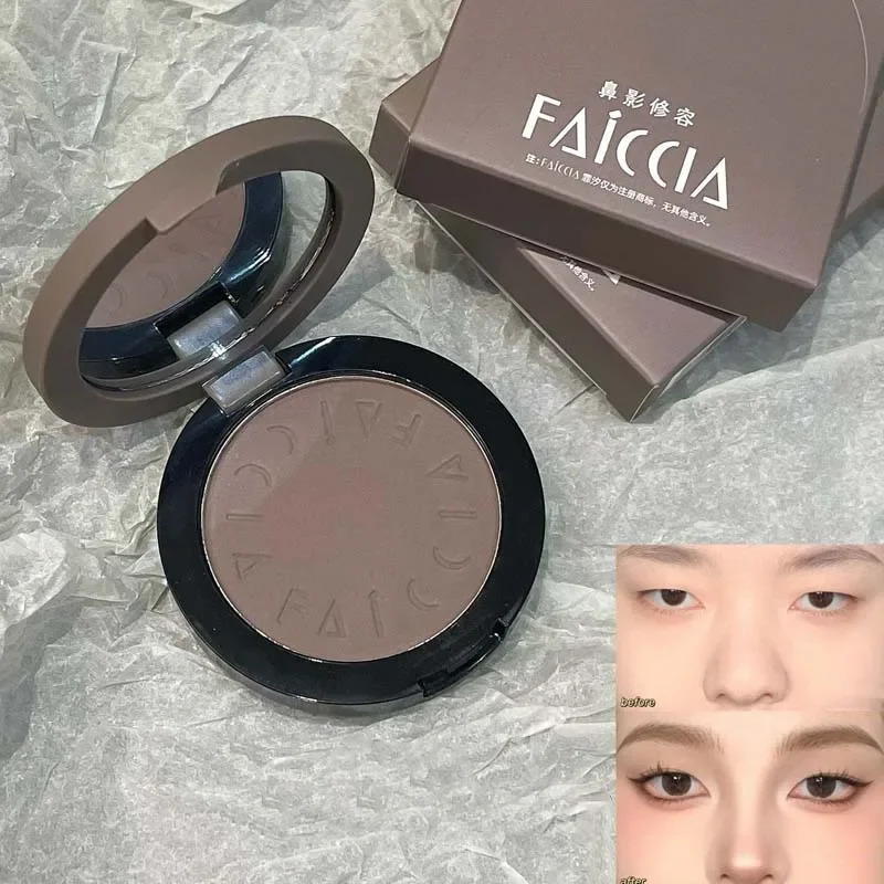Matte Cement Brown Nose Shadow Facial Contouring Press Powder Monochrome Natural Color Rendering 3D Makeup Contour Palette 250730