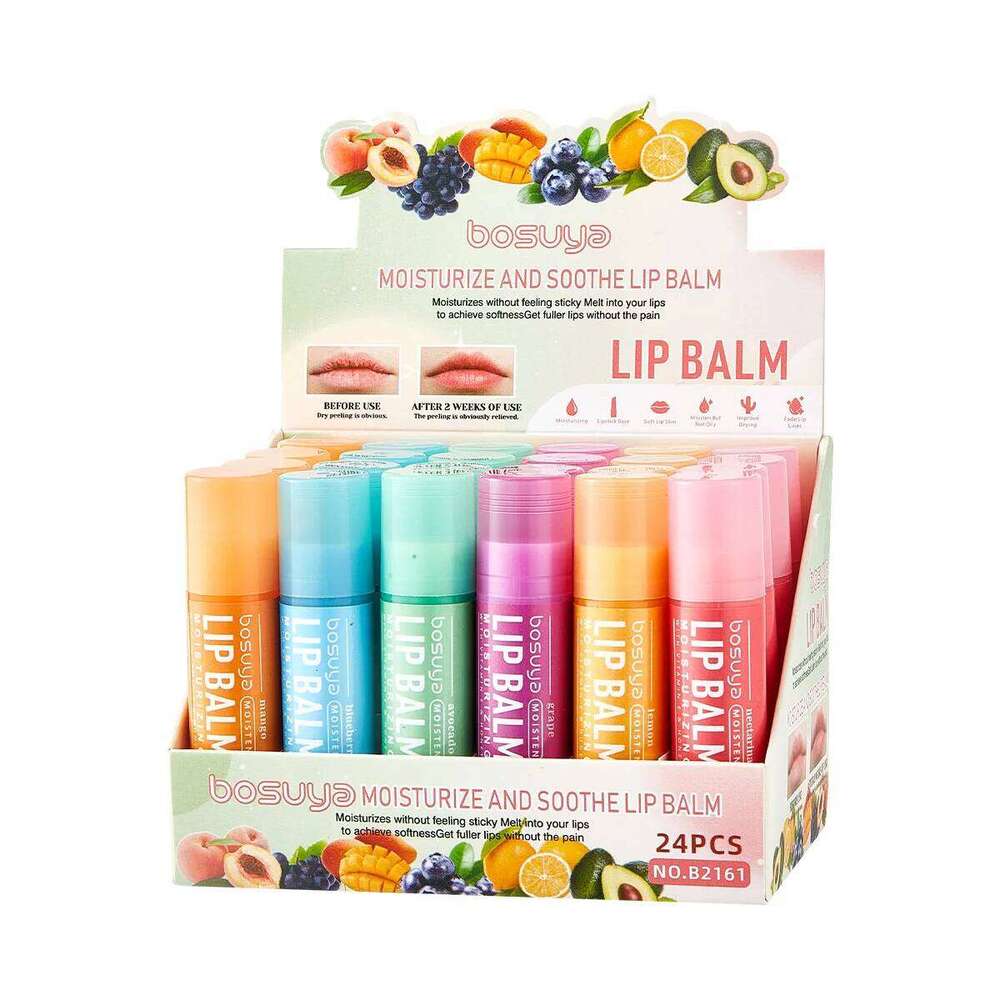 24Pcs Fruit Series Set Honey Grape Avocado Moisturizing Repair Anti-Cracked Non-sticky Lip Balm for Lips Skin Care X250807