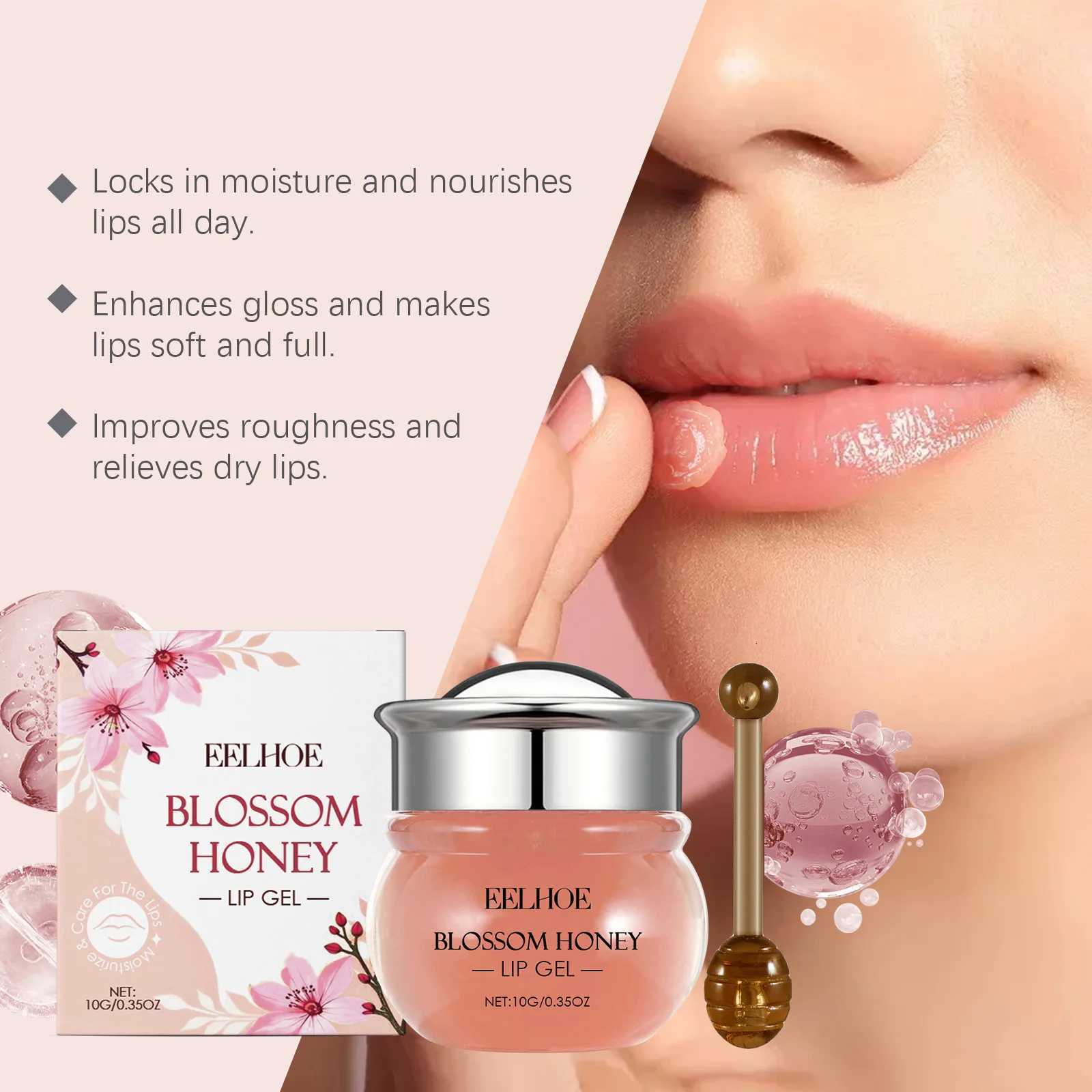 EELHOE Cherry Blossom Jelly Lip Gloss Deep Hydration Moisturizing Skin Lips Darkness Removal Lip Care Lip Augmentation Gel 10gXJ250807