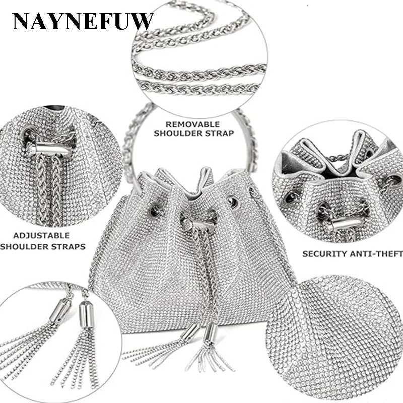 2024 Classical Rhinestone Diamond Bucket Bling Handbag Purse Evening Party Purse for Women Z250807