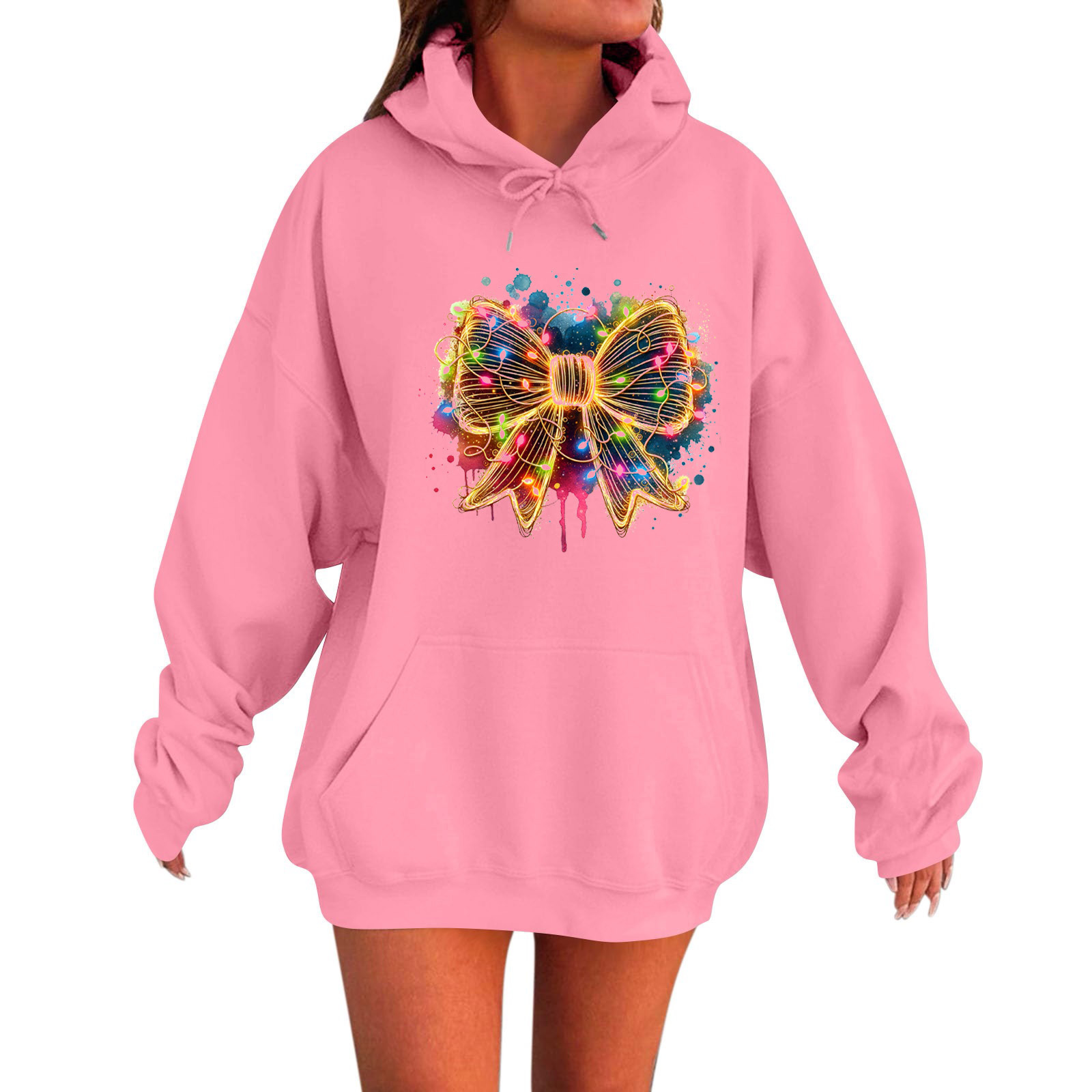 Free Shipping Designer Hoodie For Spring 2025, New Amazon Style Butterfly Bow Letter Printed Fashionable Men's And Women's Hooded Sweatshirt