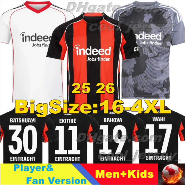 25 26 EiNTRAcht FrANkfuRT Soccer Jerseys 2025 2026 EKITIKE MARMOUSH DINA EBIMBE KNAUFF M.GOTZE SKHIRI RODE KOCH CHAIBI retro 1999 2000 Football Shirt Men Kids kits