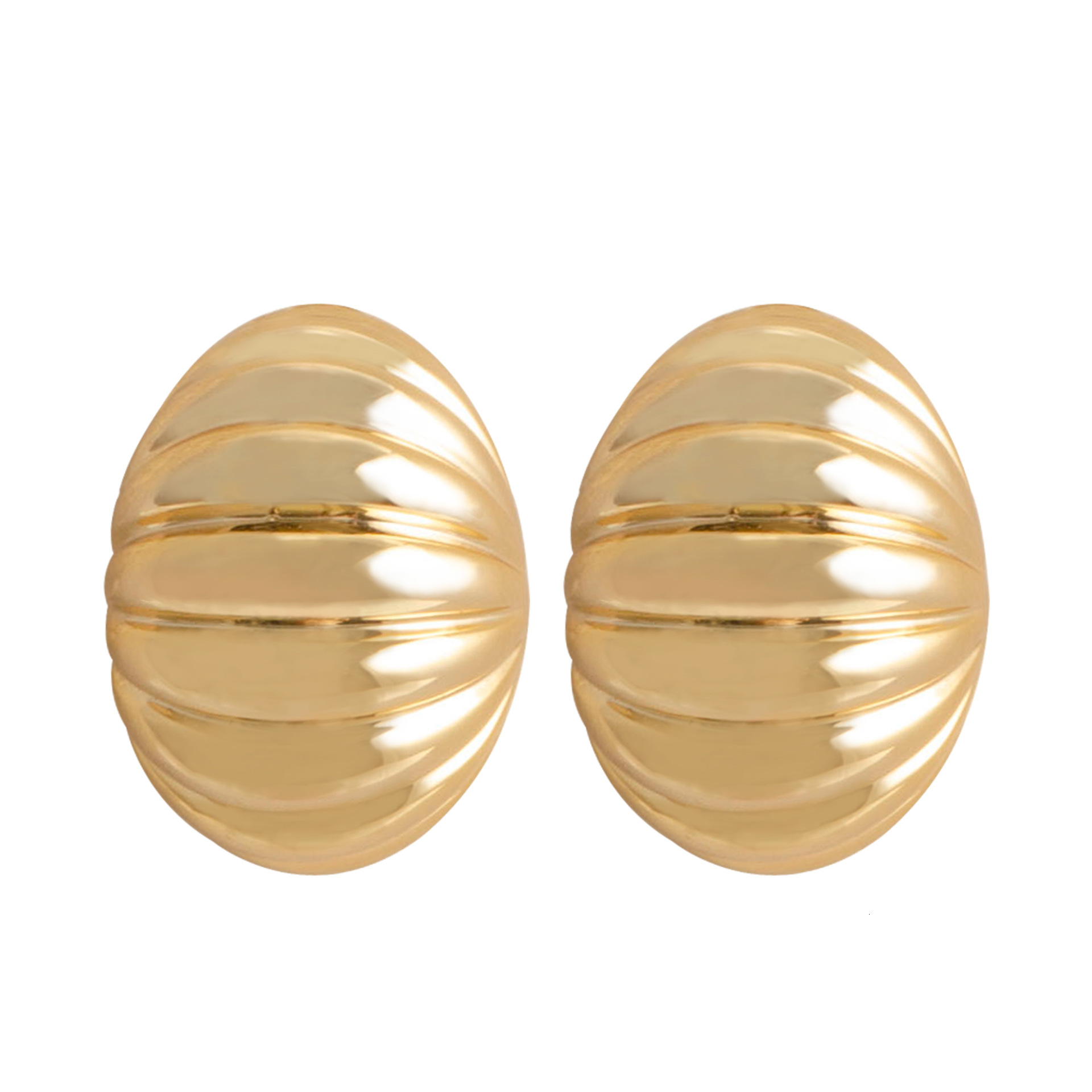 Hot Selling Fashion Simple Geometric Oval Striped Earrings for Women Unique Personality Design Sier Needle Ear Jewelry