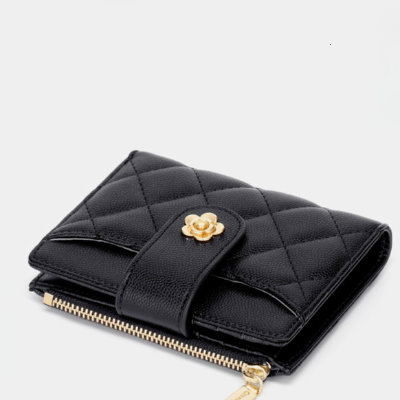 Light Luxury Fashion Women's Genuine Leather Wallet Free Shipping, Designer Trendy Brand High-end Short Handbag Diamond Grid Exquisite Card Holde