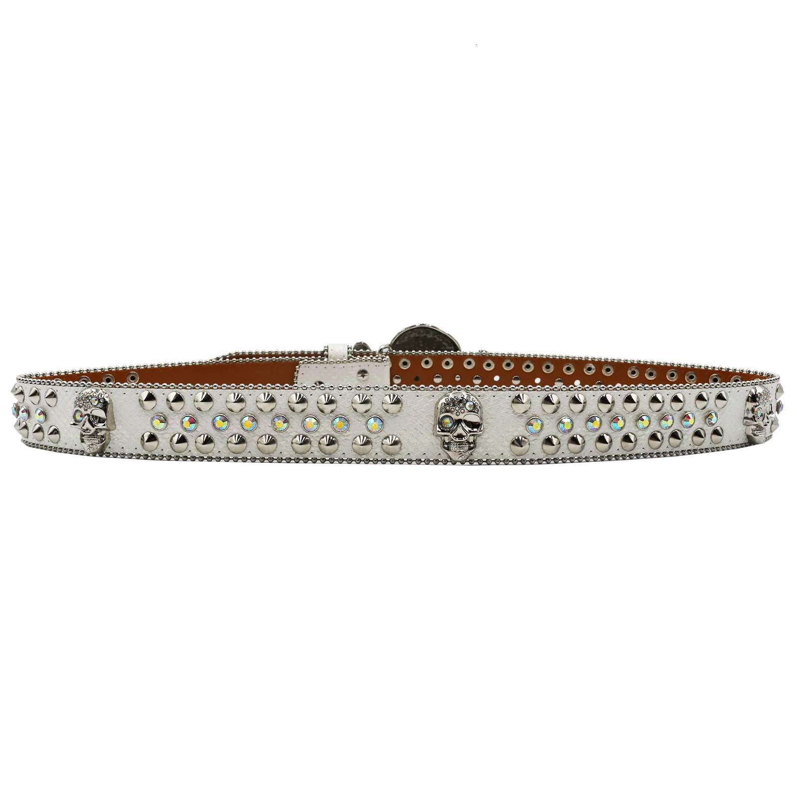Western Rhinestone Belt Skull Belt Ceinture Femme Ceinture Homme Crystal Studded Pin Buckle Belt Cinto De Strass Jeans 250805