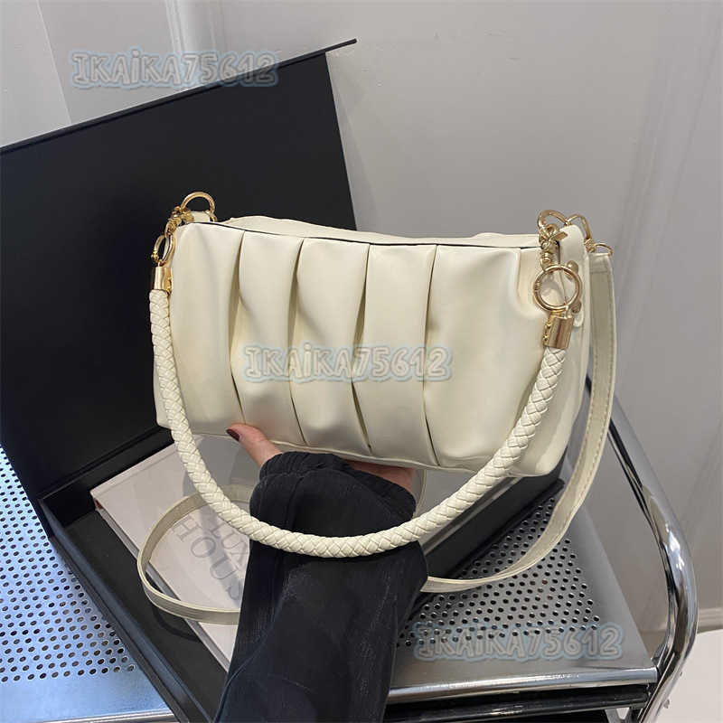 Niche Design Bag for Women 2024 Single Shoulder Crossbody Bag High-quality Texture Pleated Underarm Cloud Bag H250806