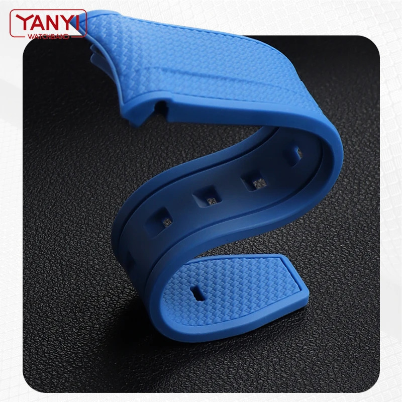 rubber Watchband For Waterproof Sports 20mm Watch Strap Curved End Band 250806